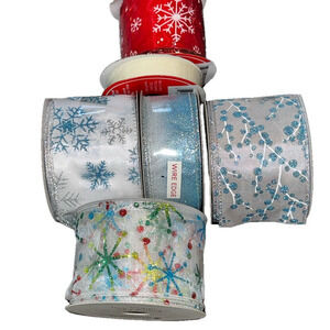 White and Blue Arts & Crafts Ribbon Set
